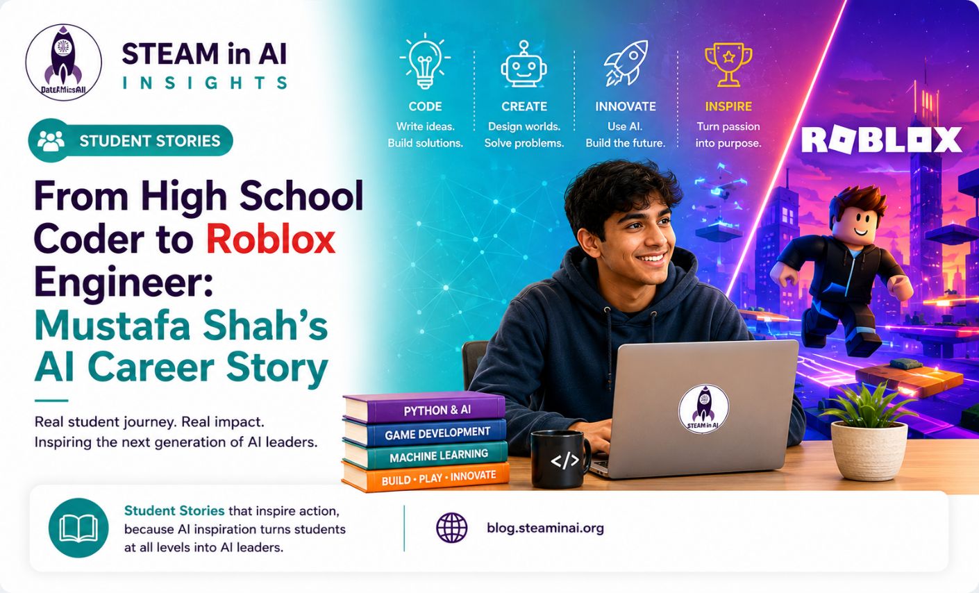 From High School Coder to Roblox Engineer Mustafa Shah's AI Career Story STEAM in AI Insights