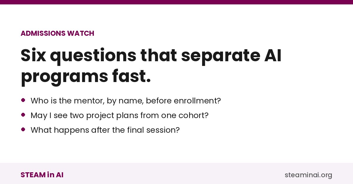 How to evaluate AI programs: six questions for counselors