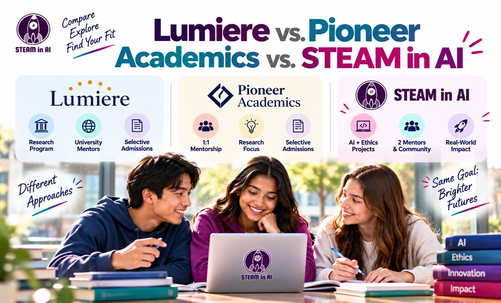 Lumiere vs. Pioneer Academics vs. STEAM in AI